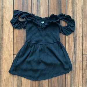 Black Ruched Hollister Top